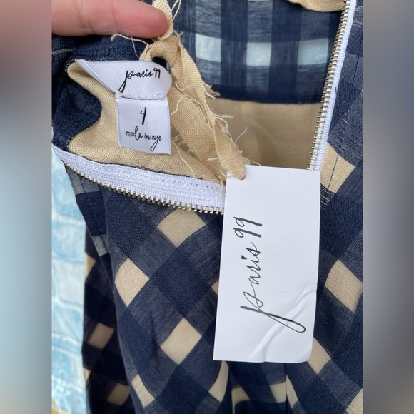 PARIS 99 gingham picnic linen dress size 4 - Picture 8 of 11